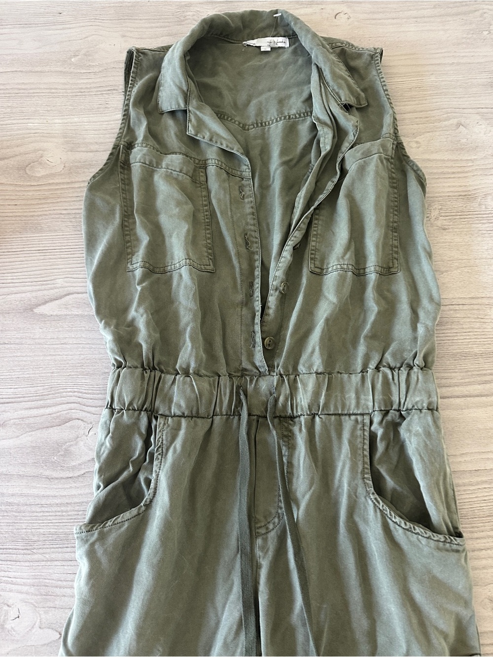 Young Fabulous & Broke Olive Green Sleeveless Utility Jumpsuit